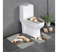 WHJHBD Lot de 3 tapis antidérapants pour salle de bain, motif alpaga Avatar, 61 x 40,6 cm, rectangulaire, en forme de U et ovale pour toilettes, coiffeuse et baignoire