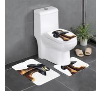 WHJHBD Lot de 3 tapis antidérapants rectangulaires en forme de U et de chapeau de pirate pour toilettes, coiffeuse et baignoire 61 x 40,6 cm