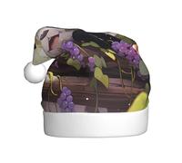 WHJHBD Panda in the vines Printed Men's and Women Plush Christmas Hats Adult New Year Holiday Party Caps