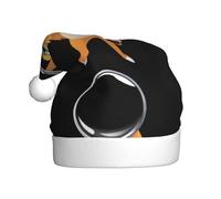 WHJHBD Petit lion étudiant une loupe imprimée hommes et femmes chapeaux de Noël en peluche chapeau adulte Nouvel An fête chapeaux