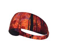 WHJSHOP A Forest of Fiery Red Maple Leaves Prints Bandeau de sport pour femme résistant à la transpiration Bandeau élastique