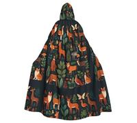 WHJSHOP Animaux et plantes 1 Impression Halloween Adulte Cape à capuche Grande cape à capuche avec nœud papillon, sans fermeture éclair