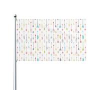 WHJSHOP Art coloré dessiné à la main avec flèches de style bohème - Drapeau de décoration d'extérieur - 0,9 x 1,5 m - Couvre-lit en polyester vif pour cour, terrasse et célébrations festives