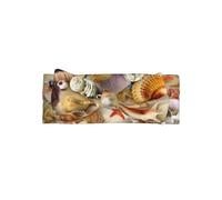 WHJSHOP Bandeau avec nœud pour bébé Motif étoiles de mer coquillages plage sable - Adorable jeté de lit pour nouveau-né pour séances photo et fêtes prénatales