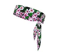 WHJSHOP Bandeau de sport avec imprimé fleurs roses et blanches, séchage rapide, évacuation de l'humidité, pour femmes, filles et hommes, entraînement, léger, respirant