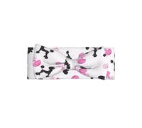 WHJSHOP Bandeau rose avec nœud pour bébé - Motif bouteille de parfum rose et caniche - Doux et extensible - Pour adorable bébé fille de 0 à 6 mois - Cadeau de douche idéal