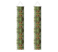 WHJSHOP Bannière de porche avec deux perroquets sur palmier vert - Robuste, durable, lavable et réutilisable - Décoration de remise de diplôme pour fêtes, cérémonies, portes d'entrée