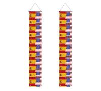 WHJSHOP Bannière de porche avec drapeau américain de l'Espagne - Robuste, durable, lavable et réutilisable - Décoration de remise de diplôme pour fêtes, cérémonies, portes d'entrée