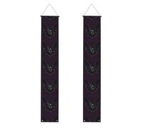 WHJSHOP Bannière de porche avec image de chauve-souris fantôme noire - Robuste, durable, lavable et réutilisable, décoration de remise de diplôme pour fêtes, cérémonies, portes d'entrée