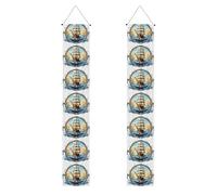 WHJSHOP Bannière de porche avec impression boussole nautique pour remise de diplôme - Robuste, durable, lavable et réutilisable, décoration de remise de diplôme 30,5 x 180,3 cm