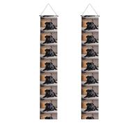 WHJSHOP Bannière de porche avec imprimé chien carlin noir mignon - Robuste, durable, lavable et réutilisable, décoration de remise de diplôme 30,5 x 180,3 cm