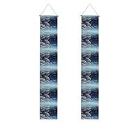 WHJSHOP Bannière de porche avec nuages blancs sur la mer - Robuste, durable, lavable et réutilisable, décoration de remise de diplôme pour fêtes, cérémonies, portes d'entrée