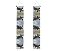 WHJSHOP Bannière de porche de remise de diplôme en forme d'avion de la Seconde Guerre mondiale - Robuste, durable, lavable et réutilisable, décoration de remise de diplôme pour fêtes, cérémonies