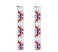 WHJSHOP Bannière de porche en forme d'étoile rouge - Robuste, durable, lavable et réutilisable - Décoration de remise de diplôme pour fêtes, cérémonies, portes d'entrée