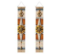 WHJSHOP Bannière de porche Law of the Compass Sea - Robuste, durable, lavable et réutilisable - Décoration de remise de diplôme pour fêtes, cérémonies, portes d'entrée