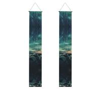 WHJSHOP Bannière de porche Sea under the Aurora Borealis - Robuste, durable, lavable et réutilisable - Décoration de remise de diplôme pour fêtes, cérémonies, portes d'entrée
