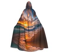 WHJSHOP Beach Maui Hawaii Sunset Sea Waves Clouds Picture Halloween Adulte Cape à capuche Vêtements pour hommes et femmes Manteau Jeu de rôle