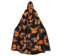 WHJSHOP Belle cape à capuche pour adulte avec image de papillon monarque pour Halloween, costumes de jeu de rôle et fêtes à thème