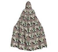 WHJSHOP Belle cape à capuche pour adulte avec imprimé papillon de nuit pour Halloween, jeux de rôle et fêtes costumées