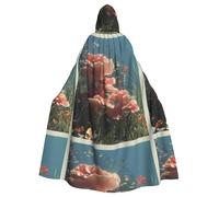 WHJSHOP Belle cape à capuche pour adulte avec motif de fleur de corail est une cape super grande, confortable et durable