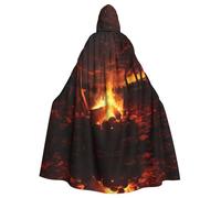 WHJSHOP Belle cape à capuche pour adulte avec motif feu de camp pour Halloween est une cape super grande, confortable et durable
