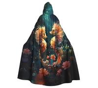 WHJSHOP Belle cape à capuche pour adulte avec motif hippocampe pour Halloween est une cape super grande, confortable et durable