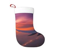 WHJSHOP Belles chaussettes décoratives de Noël avec motif avion dans le ciel pour décoration d'Halloween, Noël et Nouvel An