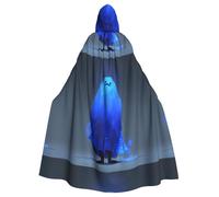 WHJSHOP Blue-Ray Ghost Picture Halloween Cape à capuche pour homme et femme