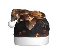 WHJSHOP Bonnet de Noël blanc délicat avec imprimé fleur de lotus pour adulte, adapté pour Halloween, Noël et Nouvel An