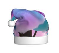 WHJSHOP Bonnet de Noël imprimé barbe à papa pour adulte, doux, léger et moelleux pour homme et femme