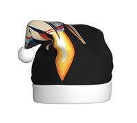 WHJSHOP Bonnet de Noël imprimé ours spatial sur fusée pour adulte, ce qui en fait un cadeau amusant et durable pour homme et femme