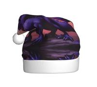 WHJSHOP Bonnet de Noël violet et Wirte imprimé dragons pour adulte Convient pour Halloween, Noël et Nouvel An