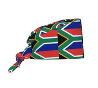 WHJSHOP Bonnet de travail de nettoyage avec drapeau de l'Afrique du Sud pour homme et femme, réglable, respirant, noir