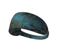 WHJSHOP Branches Under The Night Sky Prints Bandeau de sport pour femme résistant à la transpiration Bandeau élastique d'été