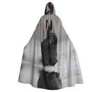 WHJSHOP Cape à capuche Agile avec motif lapin noir pour adulte assurant un entretien facile et une utilisation durable