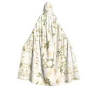 WHJSHOP Cape à capuche blanche aquarelle florale rose Halloween adulte vêtements manteau manteau jeu de rôle