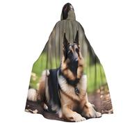 WHJSHOP Cape à capuche en érable avec image de chien de berger allemand pour Halloween, costume de jeu de rôle et fêtes à thème