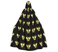 WHJSHOP Cape à capuche jaune avec ailes ouvertes pour adulte, pour Halloween, jeux de rôle et fêtes costumées