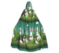 WHJSHOP Cape à capuche lapin sur herbe pour adulte sans fermeture éclair, confortable et durable pour jouer de rôle