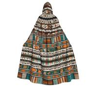 WHJSHOP Cape à capuche pour adulte africaine tribale sans fermeture éclair, confortable et durable pour jeux de rôle