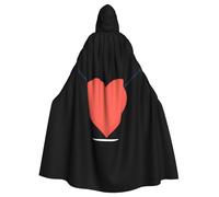 WHJSHOP Cape à capuche pour adulte avec carte d'amour avec imprimé cœur pour Halloween, jeux de rôle et fêtes costumées