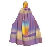 WHJSHOP Cape à capuche pour adulte avec dégradé de couleurs pour Halloween, jeux de rôle et fêtes costumées