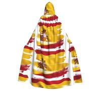 WHJSHOP Cape à capuche pour adulte avec imprimé drapeau de l'Espagne, sans fermeture éclair, confortable et durable pour les jeux de rôle