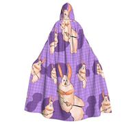 WHJSHOP Cape à capuche pour adulte avec imprimé lapin farfelu pour Halloween, jeux de rôle et fêtes costumées