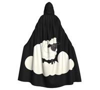WHJSHOP Cape à capuche pour adulte avec imprimé Little Sheep on the Cloud pour Halloween, jeux de rôle et fêtes costumées