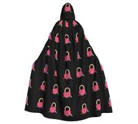 WHJSHOP Cape à capuche pour adulte avec imprimé Love Lock de Saint-Valentin pour Halloween, jeux de rôle et fêtes costumées