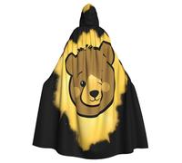 WHJSHOP Cape à capuche pour adulte avec imprimé « The little bear in the gold powder » pour Halloween, jeux de rôle et fêtes costumées