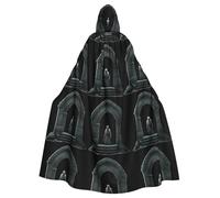 WHJSHOP Cape à capuche pour adulte avec imprimé tombe du diable pour Halloween, jeux de rôle et fêtes costumées