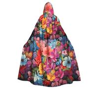 WHJSHOP Cape à capuche pour adulte avec motif cent fleurs qui fleurissent ensemble, sans fermeture éclair, confortable et durable pour les jeux de rôle