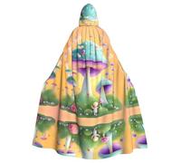 WHJSHOP Cape à capuche pour adulte avec motif champignon fantastique pour Halloween est une cape super grande, confortable et durable